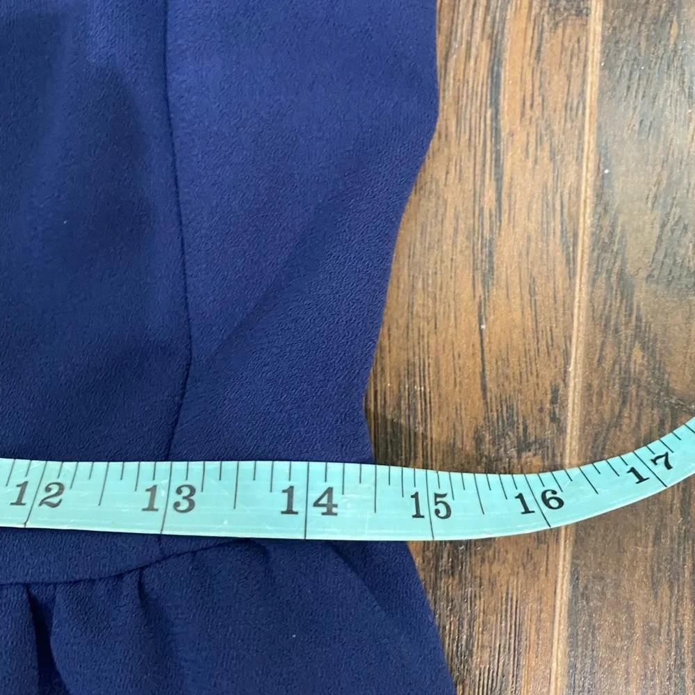 MADEWELL Navy Button Front Smocked Cross Back Jumpsuit Size 2 - Picture 12 of 16
